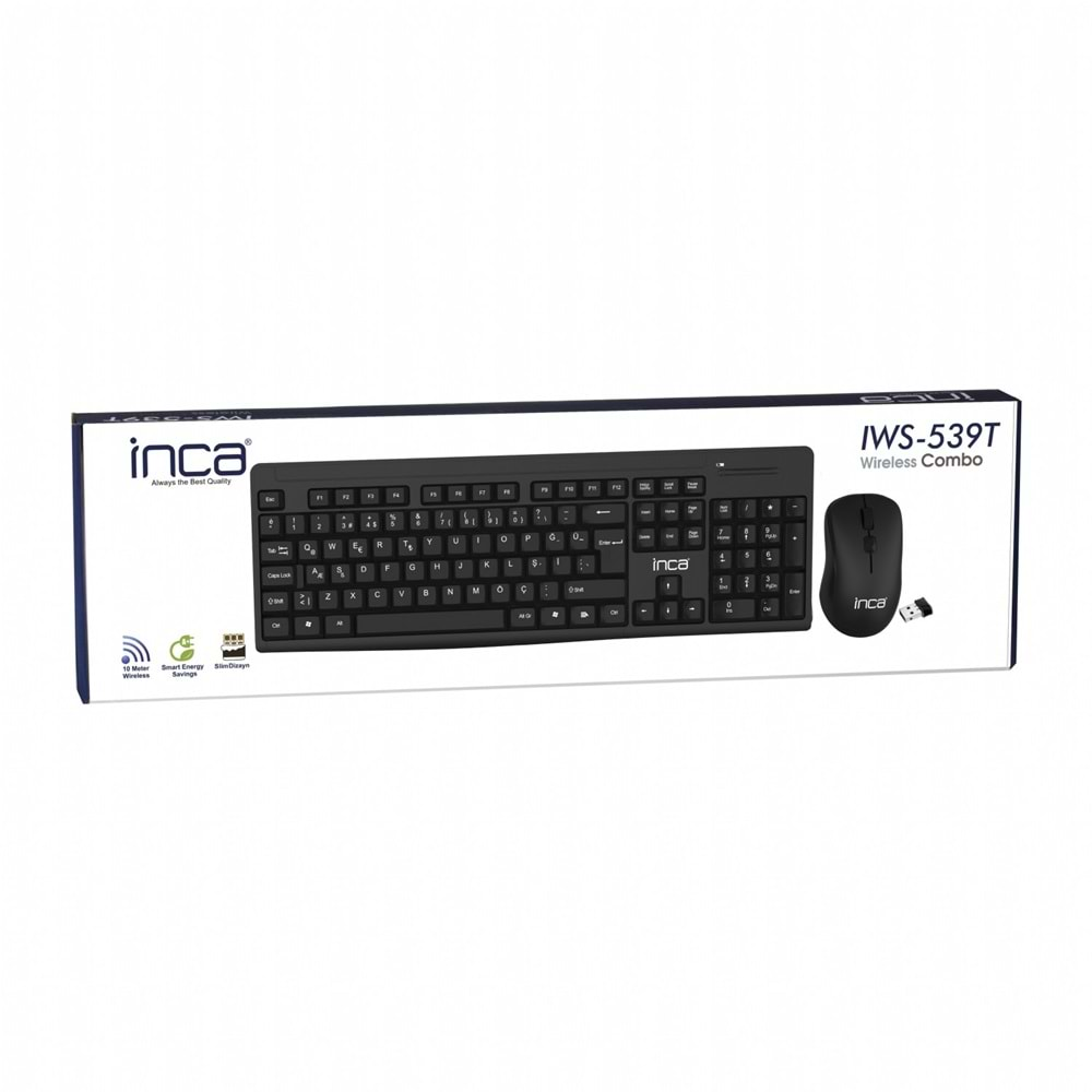 INCA IWS-539T KABLOSUZ COMCO KLAVYE & MOUSE SET SİYAH