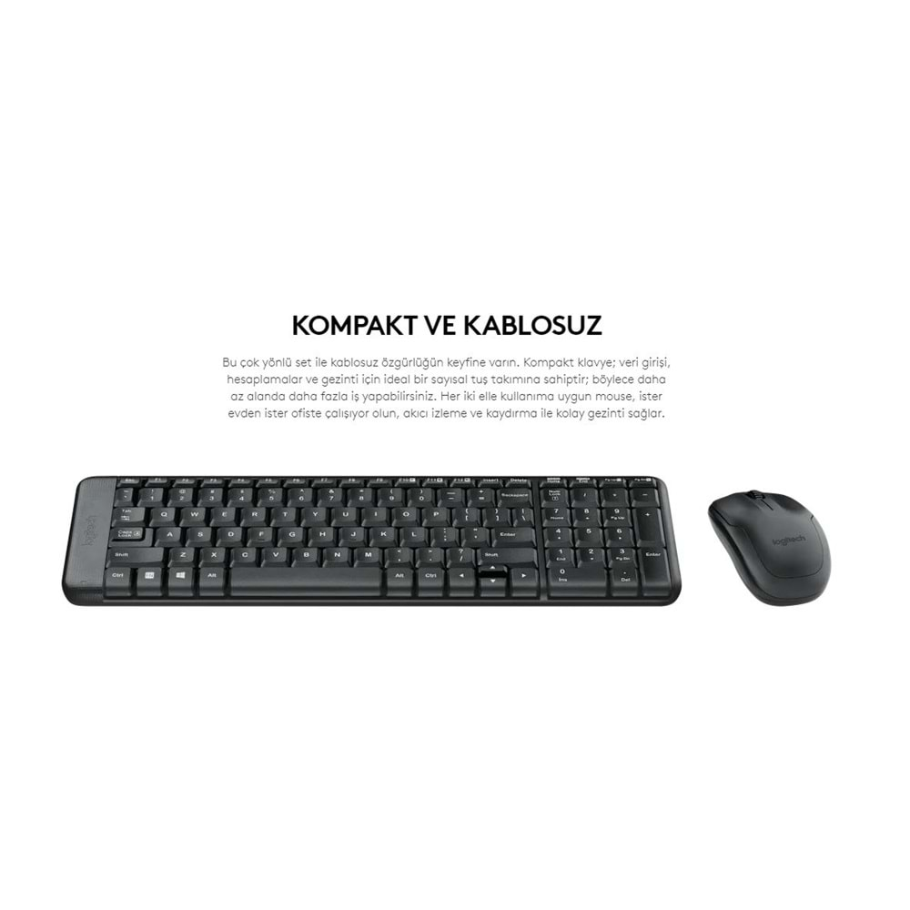 LOGITECH MK220 WIRELESS KABLOSUZ KLAVYE VE MOUSE SETİ TÜRKÇE Q KLAVYE