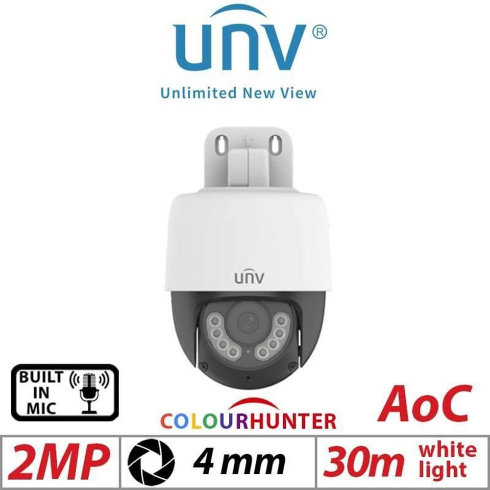 UNV UAC-P112-AF40-W 2MP FullColor Mini Hareketli ve Sesli PT AHD KAMERA