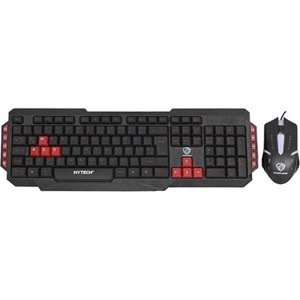 HYTECH HYK-46 GAMY COMBO SİYAH USB KIRMIZI TUŞLU Q GAMİNG OYUNCU KLAVYE & MOUSE SETİ