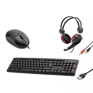 HADRON QSET KABLOLU SET MOUSE(HDX3252) Q KLAVYE(HDX2603) KULAKLIK(HD1105)