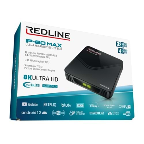 REDLINE IP-80 MAX ULTRA HD ANDROID OTT BOX