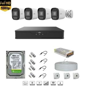 UNIVIEW FULL HD 4 KAMERALI SET