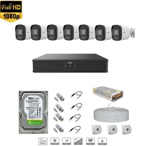 UNIVIEW FULL HD 7 KAMERALI SET