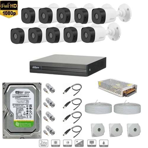 DAHUA FULL HD 10 KAMERALI SET