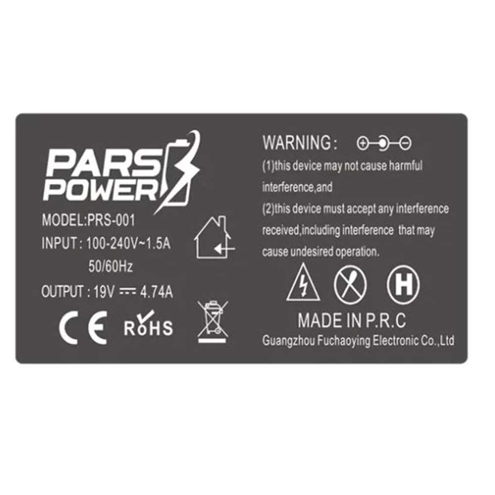 STANDART 5.5x2.5 90W 19V 4.74A NOTEBOOK ADAPTÖR ŞARJ ALETİ -CİHAZI PARS POWER