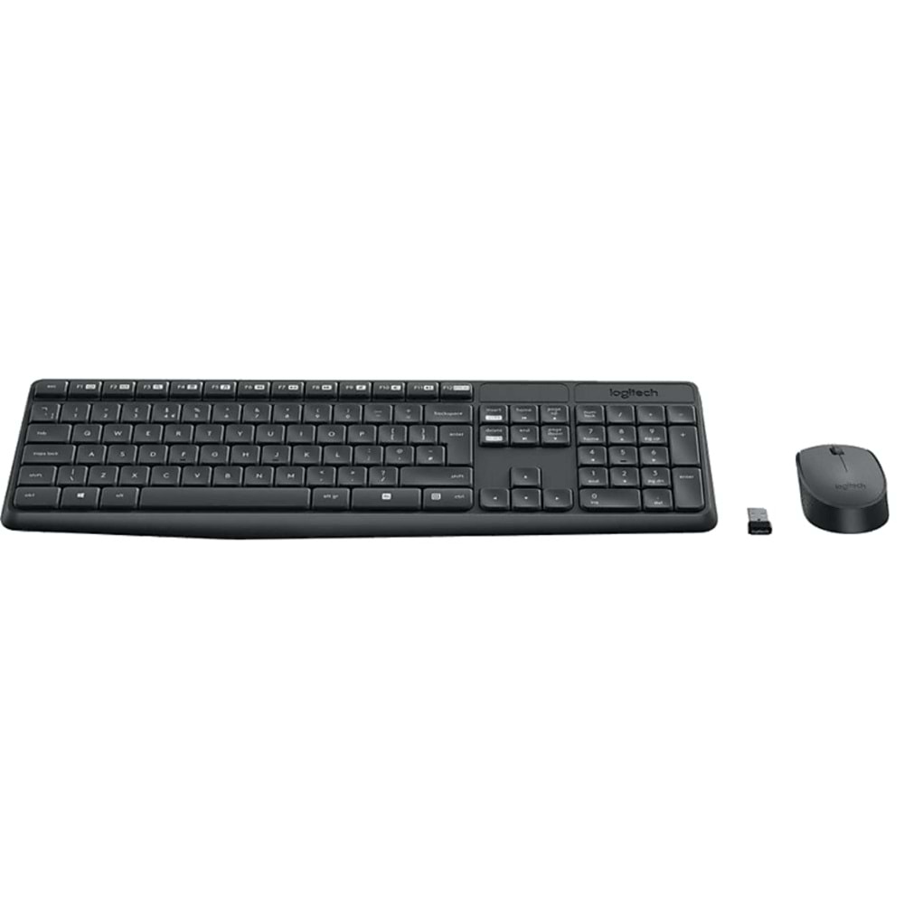 LOGITECH MK235 KABLOSUZ KLAVYE & MOUSE SETİ TÜRKÇE Q KLAVYE SİYAH