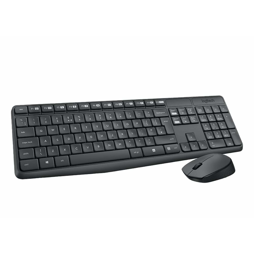 LOGITECH MK235 KABLOSUZ KLAVYE & MOUSE SETİ TÜRKÇE Q KLAVYE SİYAH