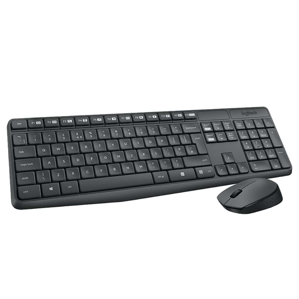 LOGITECH MK235 KABLOSUZ KLAVYE & MOUSE SETİ TÜRKÇE Q KLAVYE SİYAH