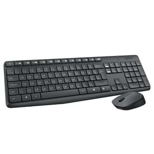 LOGITECH MK235 KABLOSUZ KLAVYE & MOUSE SETİ TÜRKÇE Q KLAVYE SİYAH