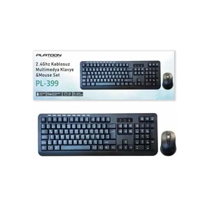 PLATOON PL-399 KABLOSUZ MULTIMEDYA KLAVYE & MOUSE SET SİYAH