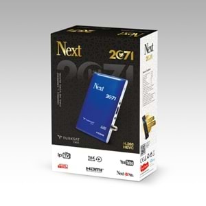 NEXT 2071 (H.265 HEVC) HD UYDU ALICISI KUMANDALI YOUTUBE İP TV TAK KULLAN ÇANAKLI ÇANAKSIZ