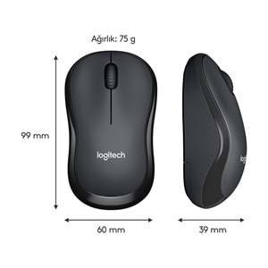 LOGITECH M220 KABLOSUZ MOUSE USB SİYAH